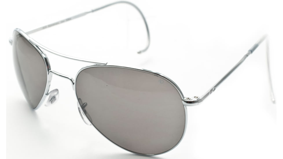 AO II 8-Base Sunglasses, Silver, Comfort Cable, Gray Poly Lens, 55mm, Sm/Med S-CCP-CC-55