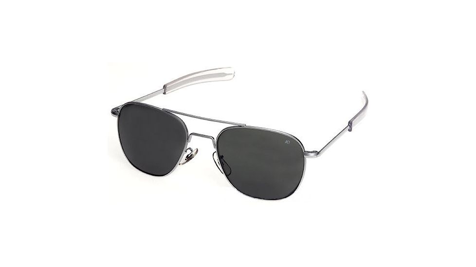 American Optical Original Pilot 57mm Sunglass, Matte Chrome Frame -