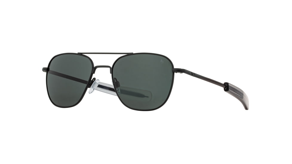 AO Original Pilot Sunglasses, Bayonet, Black Frame, Polycarbonate Gradient Green Lens, 52mm, 30240