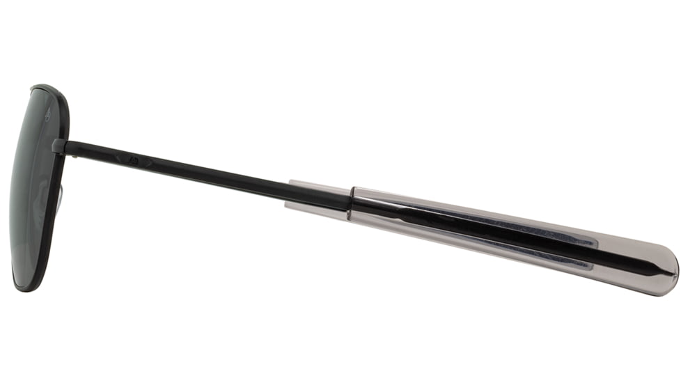 AO Original Pilot Sunglasses, Black Frame, 57 mm True Color Gray SkyMaster Glass Lenses, Bayonet Temple,738921562160