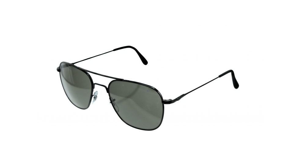 AO Original Pilot Sunglasses, Black, Wire Spatula, CC Gray Poly Lens, 57mm B-CCP-WS-57