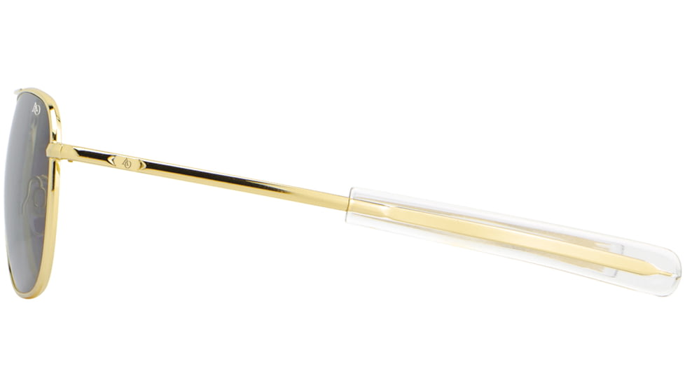 AO Original Pilot Sunglasses, Gold Frame, 52 mm True Color Gray AOLite Nylon Lenses, Bayonet Temple, Polarized, OP-152BTCLGYN-P