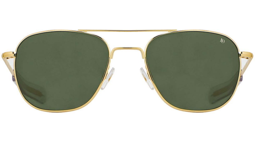 AO Original Pilot Sunglasses, Gold Frame, 52 mm Calobar Green SkyMaster Glass Lenses, Bayonet Temple,738921549260