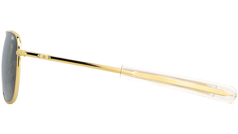 AO Original Pilot Sunglasses, Gold Frame, 57 mm True Color Gray SkyMaster Glass Lenses, Bayonet Temple,OP-157BTCLGYG
