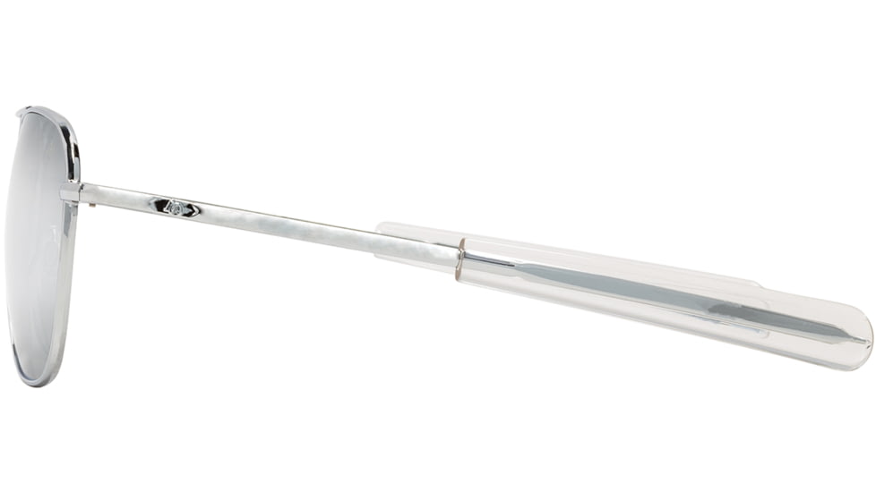 AO Original Pilot Sunglasses, Silver Frame, 52 mm SunFlash Silver Mirror SkyMaster Glass Lenses, Bayonet Temple, Polarized, 738921564638