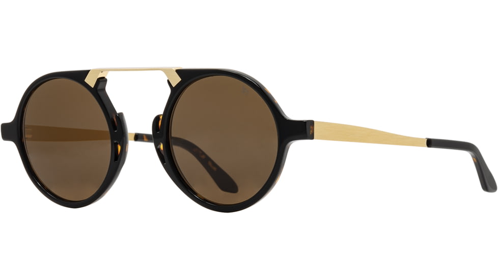 AO Oxford Sunglasses, Black Tortoise Gold Frame, Cosmetan Brown AOLite Nylon Lenses, Polarized, 44-24-145 B45, OXF344ST--BNN-P
