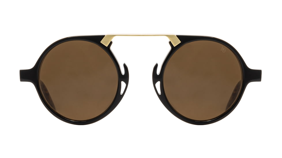 AO Oxford Sunglasses, Black Tortoise Gold Frame, Cosmetan Brown AOLite Nylon Lenses, Polarized, 44-24-145 B45, OXF344ST--BNN-P