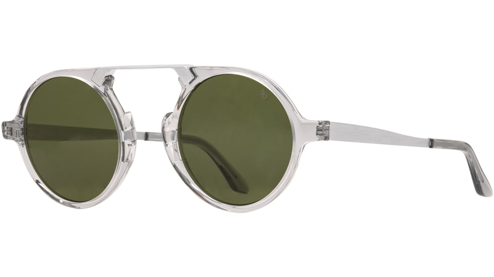 AO Oxford Sunglasses, Gray Crystal Silver Frame, Calobar Green AOLite Nylon Lenses, Polarized, 44-24-145 B45, OXF144ST--GNN-P