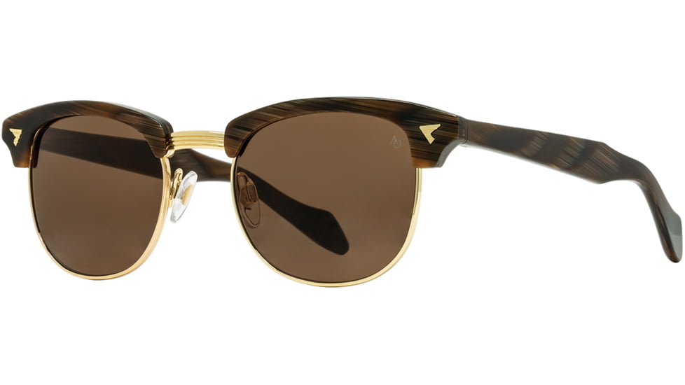 AO Sirmont Sunglasses, Chocolate Gold Frame, Cosmetan Brown AOLite Nylon Lenses, 51-21-145 B43, SIR251ST--BNN