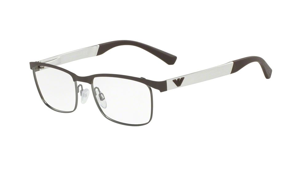 Armani EA1057 Eyeglass Frames 3161-52 - Mt Brown/mt Gunmetal Frame