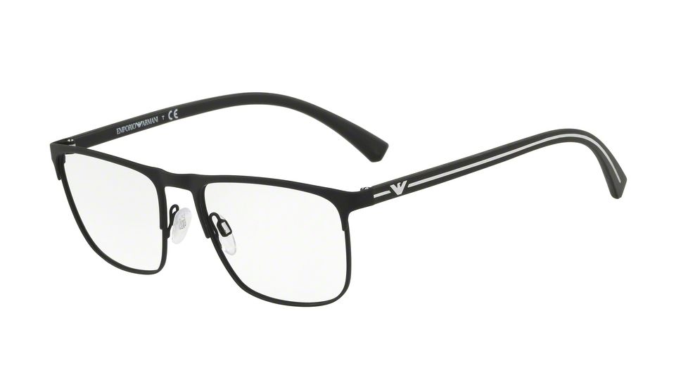 Armani EA1079 Prescription Eyeglasses, 55mm, Black Rubber, EA1079-3094-55-SV