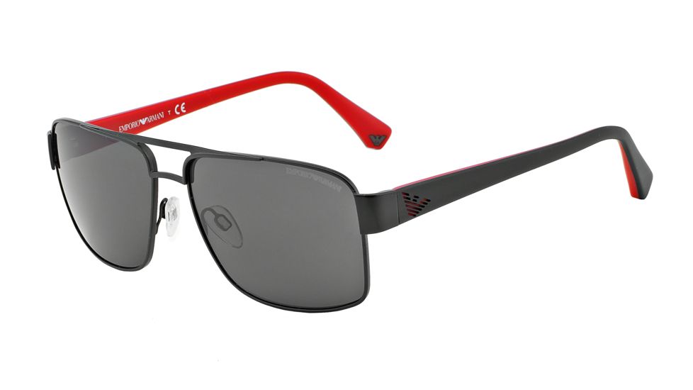 Armani EA2002 Sunglasses 300187-57 - Matte Black Frame, Gray Lenses