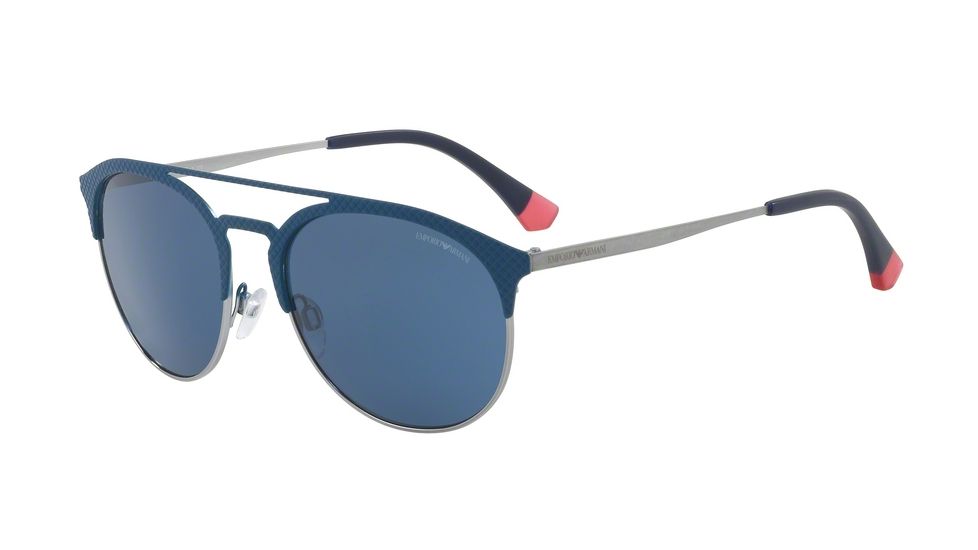 Armani EA2052 Sunglasses 318180-56 - Matte Blue/Gunmetal Frame, Blue Lenses