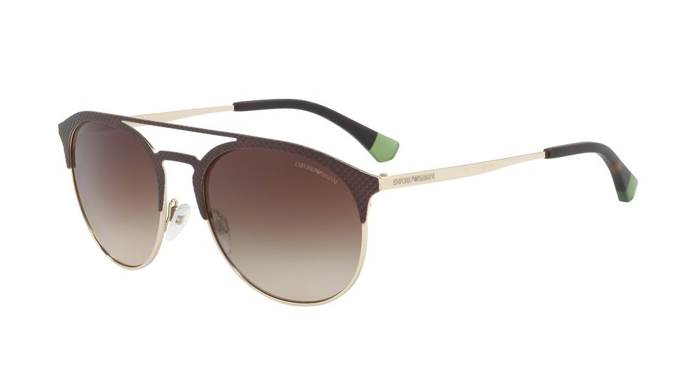 Armani EA2052 Sunglasses 318213-56 - Mt Dark Brown/pale Gold Frame, Brown Gradient Lenses