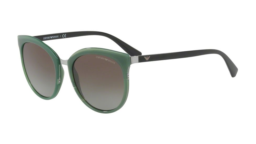 Armani EA2055 Sunglasses 32068E-55 - Opal Light Green Frame, Green Gradient Lenses