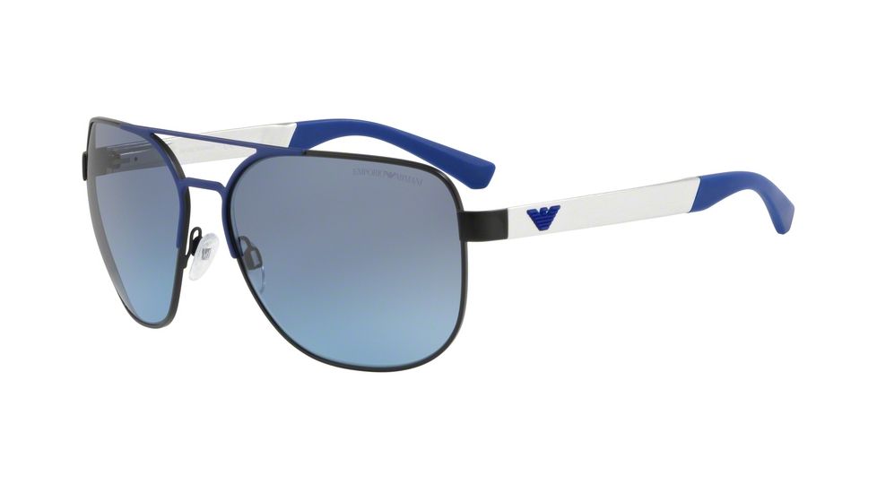 Armani EA2064 Sunglasses 32248F-62 - Matte Black/Matte Blue Frame, Blue Gradient Lenses