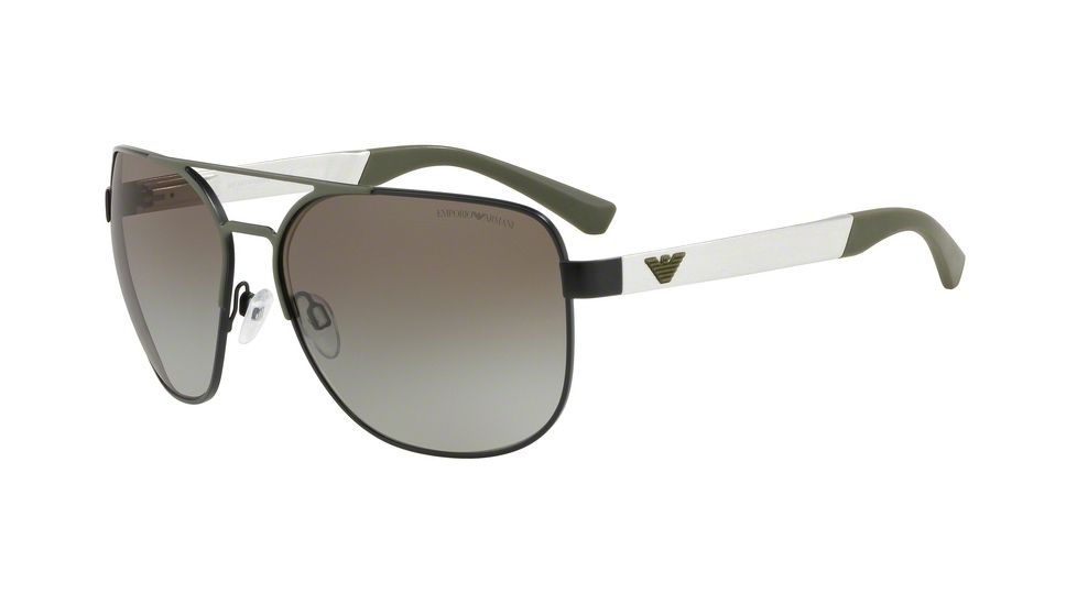 Armani EA2064 Sunglasses 32258E-62 - Matte Black/matte Olive Frame, Green Gradient Lenses
