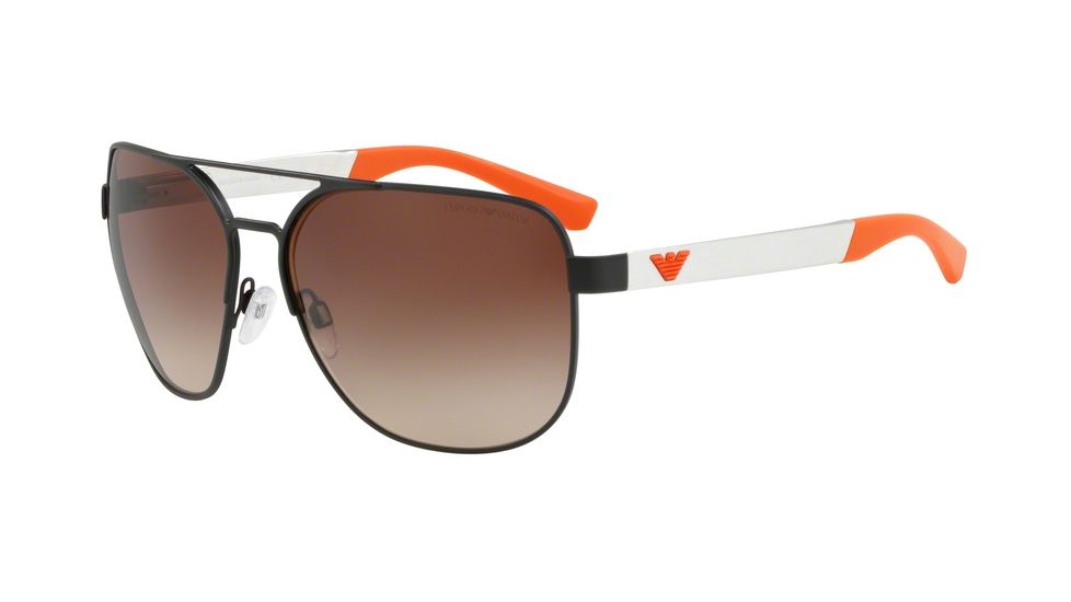 Armani EA2064 Sunglasses 322613-62 - Matte Black Frame, Brown Gradient Lenses