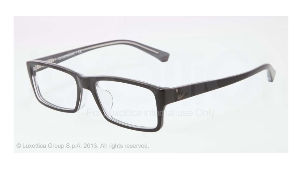 Armani EA3003F Eyeglass Frames 5055-54 - Black On Gray Trnsp Frame