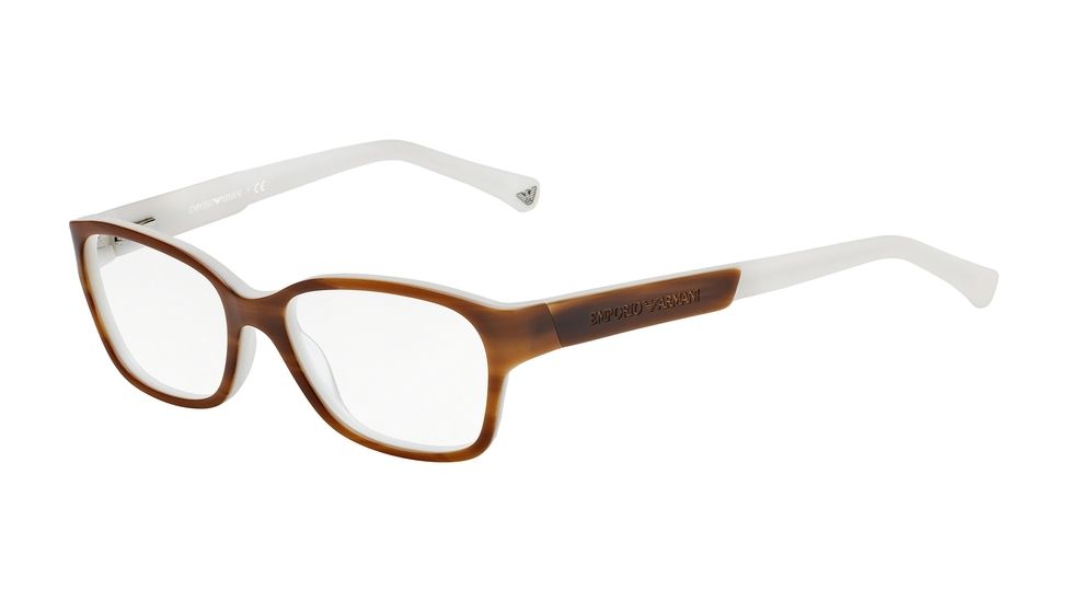 Armani EA3004 Eyeglass Frames 5047-50 - Striped Brown/cream Frame