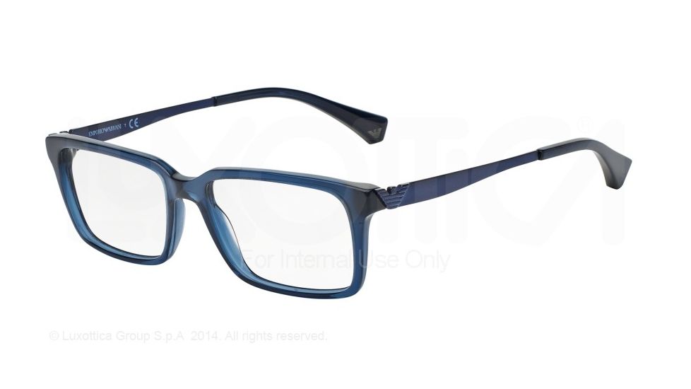 Armani EA3030F Eyeglass Frames 5072-55 - Transparent Blue Frame