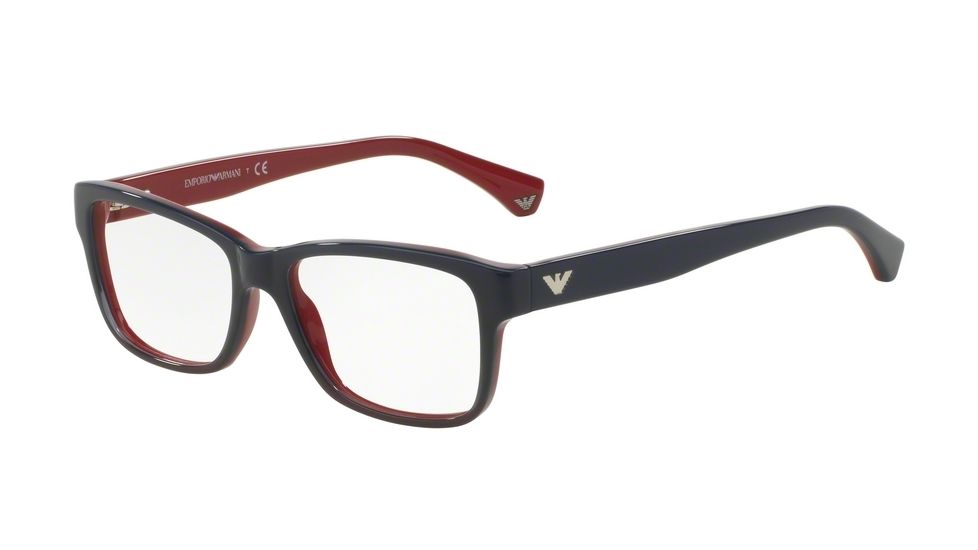 Armani EA3051 Progressive Prescription Eyeglasses 5347-51 - Blue Gradient Red On Red Frame