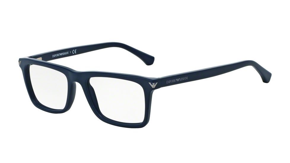 Armani EA3071 Single Vision Prescription Eyeglasses 5452-55 - Matte Blue Frame