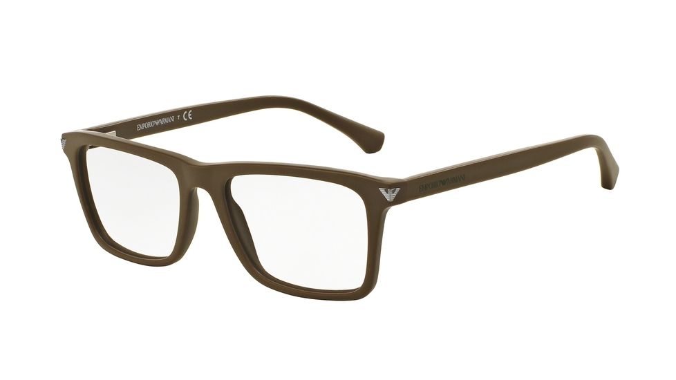 Armani EA3071 Single Vision Prescription Eyeglasses 5453-53 - Matte Mud Frame