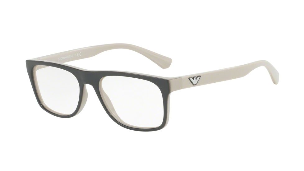Armani EA3097F Eyeglass Frames 5557-56 - Top Grey On Beige