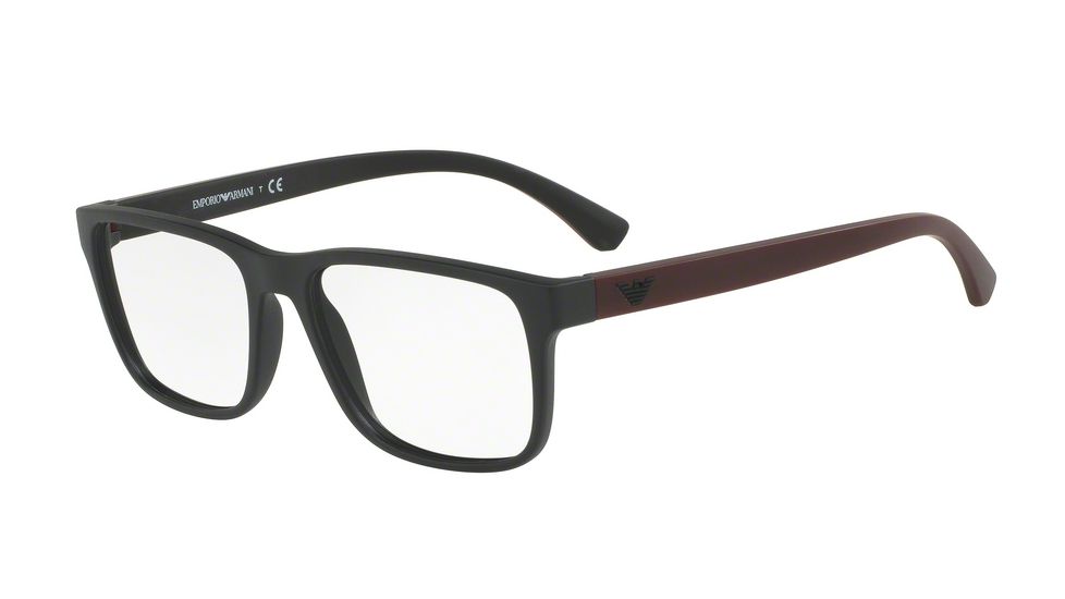 Armani EA3103 Single Vision Prescription Eyeglasses 5042-55 - Matte Black Frame
