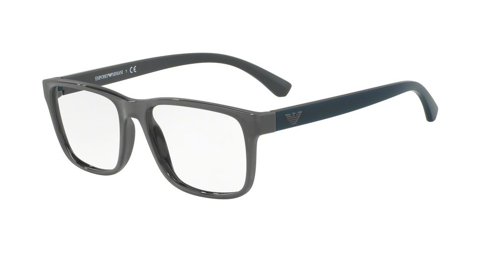 Armani EA3103 Single Vision Prescription Eyeglasses 5559-53 - Matte Grey Frame