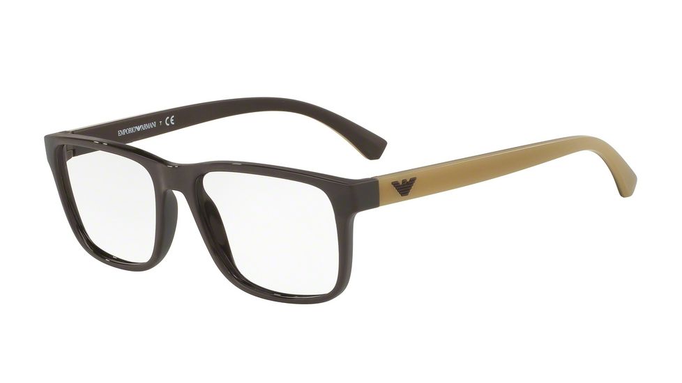Armani EA3103 Single Vision Prescription Eyeglasses 5562-53 - Brown Frame