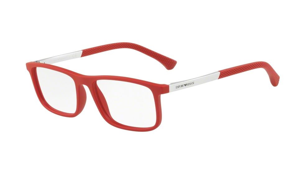 Armani EA3125 Eyeglass Frames 5645-53 - Red Rubber Frame