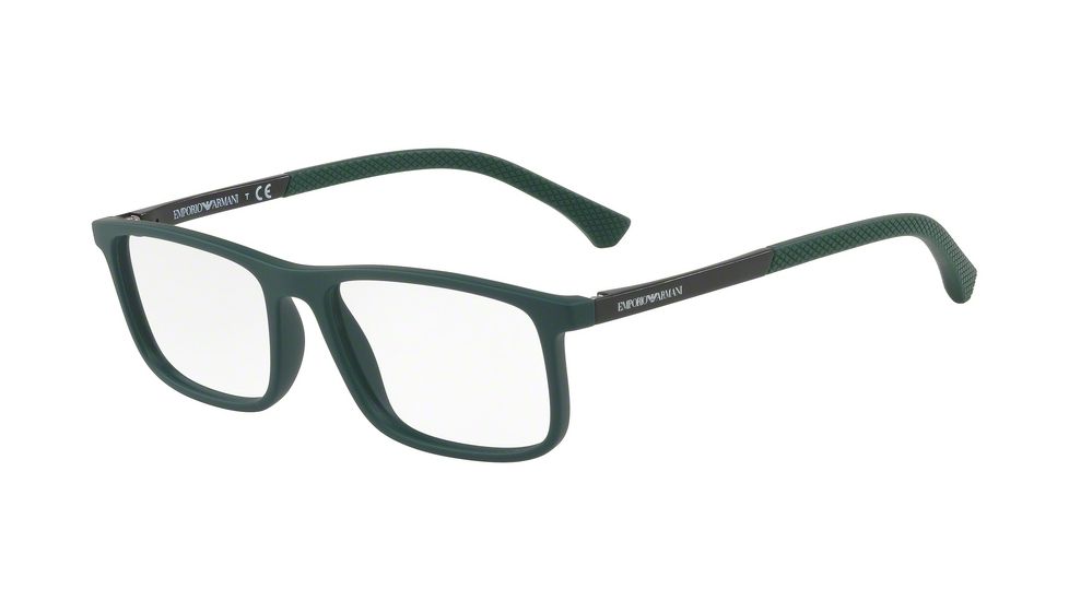 Armani EA3125 Eyeglass Frames 5646-53 - Green Rubber Frame