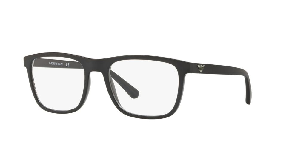 Armani EA3140 Progressive Prescription Eyeglasses, 53mm, Black, EA3140-5001-53-PRO