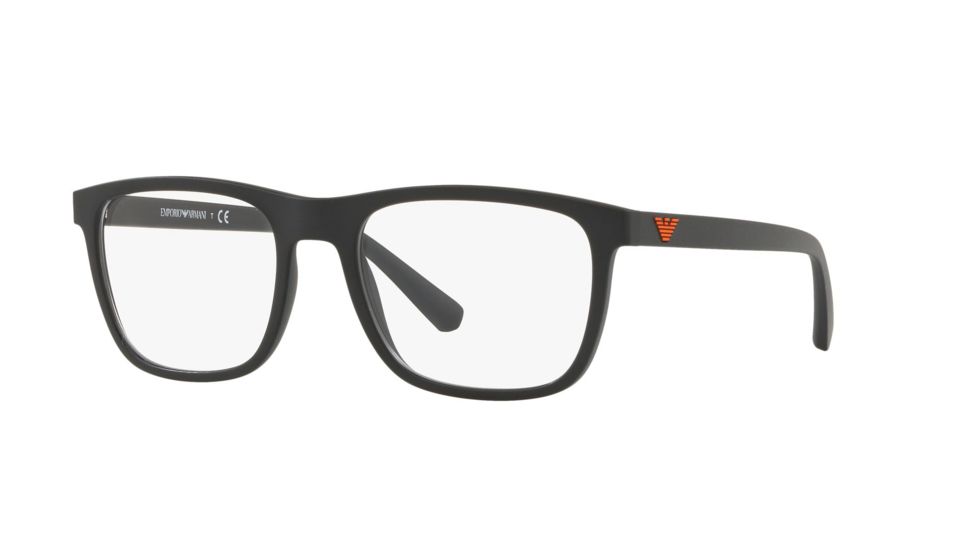 Armani EA3140 Progressive Prescription Eyeglasses, 53mm, Matte Black, EA3140-5042-53-PRO