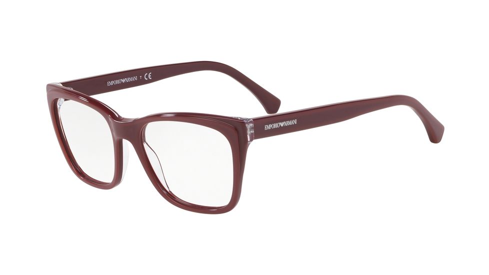 Armani EA3146 Progressive Prescription Eyeglasses, 52mm, Trilayer Crystal Bordeaux, EA3146-5744-52-PRO