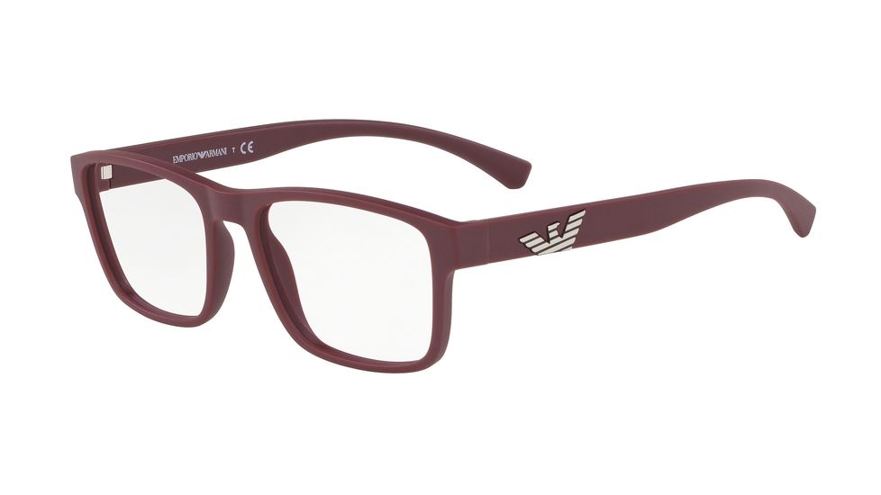 Armani EA3149 Eyeglass Frames 5751-53 - Matte Bordeaux