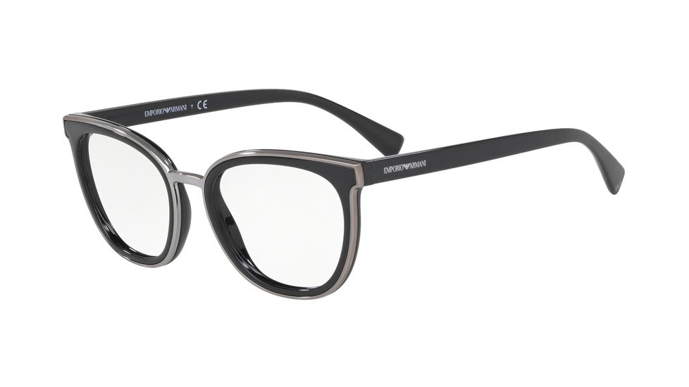 Armani EA3155 Progressive Prescription Eyeglasses, 52mm, Black, EA3155-5017-52-PRO