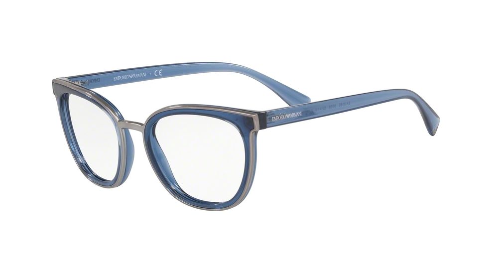 Armani EA3155 Progressive Prescription Eyeglasses, 52mm, Transparent Jeans, EA3155-5768-52-PRO