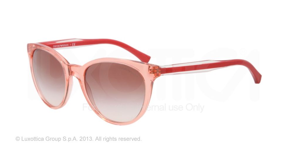 Armani EA4003 Progressive Prescription Sunglasses EA4003-507013-55 - Lens Diameter 55 mm, Frame Color Peach Transp