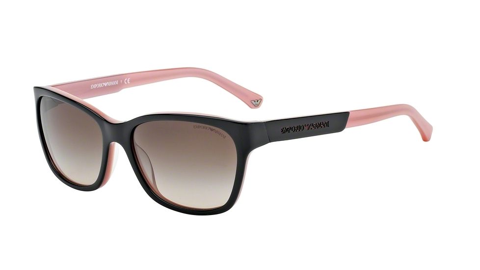 Armani EA4004 EA4004 Progressive Prescription Sunglasses EA4004-504613-56 - Lens Diameter 56 mm, Frame Color Black/opal Pink