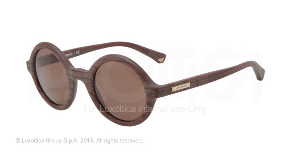 Armani EA4011 Sunglasses 509673-45 - Wood Matte Brown Frame, Brown Lenses