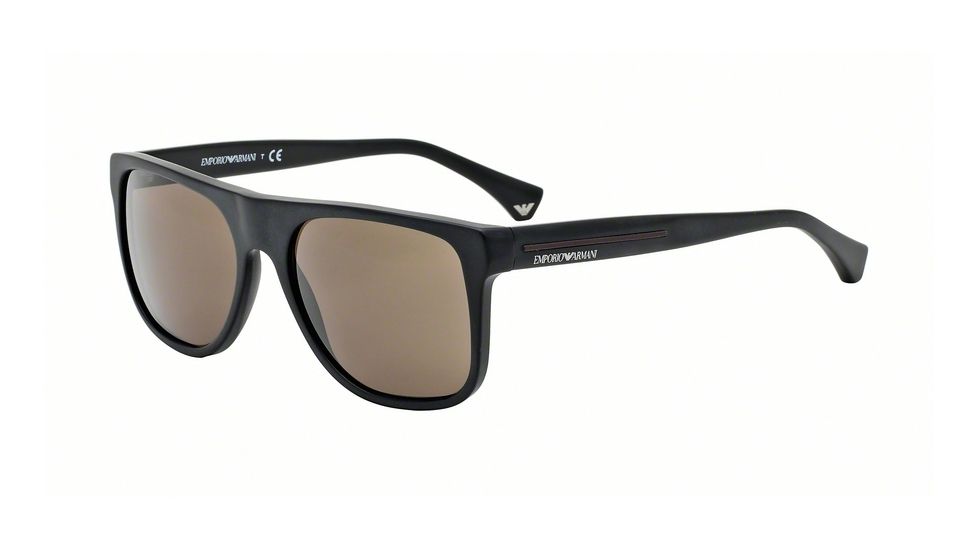 Armani EA4014 Sunglasses 504273-56 - Matte Black Frame, Brown Lenses
