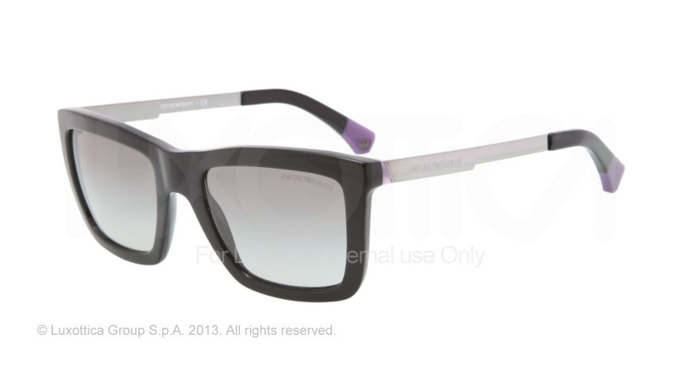 Armani EA4017 Progressive Prescription Sunglasses EA4017-501711-53 - Lens Diameter 53 mm, Frame Color Black/violet
