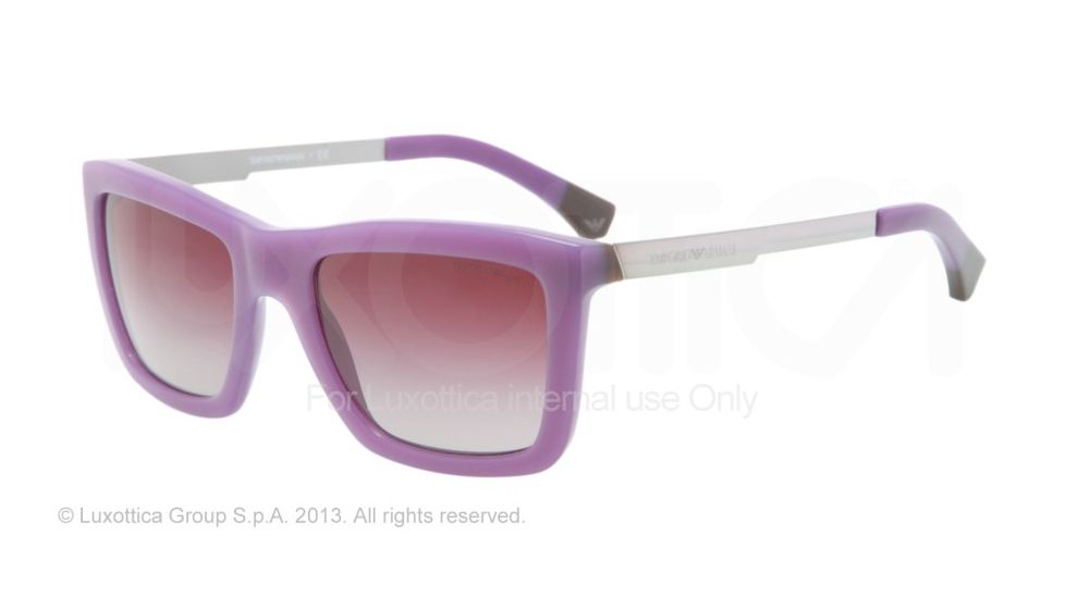 Armani EA4017 Progressive Prescription Sunglasses EA4017-51284Q-53 - Lens Diameter 53 mm, Frame Color Opal Violet/brown