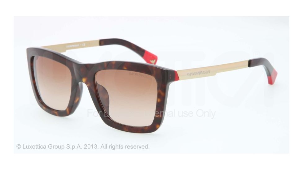 Armani EA4017F Sunglasses 502613-53 - Havana/Red Frame, Brown Gradient Lenses