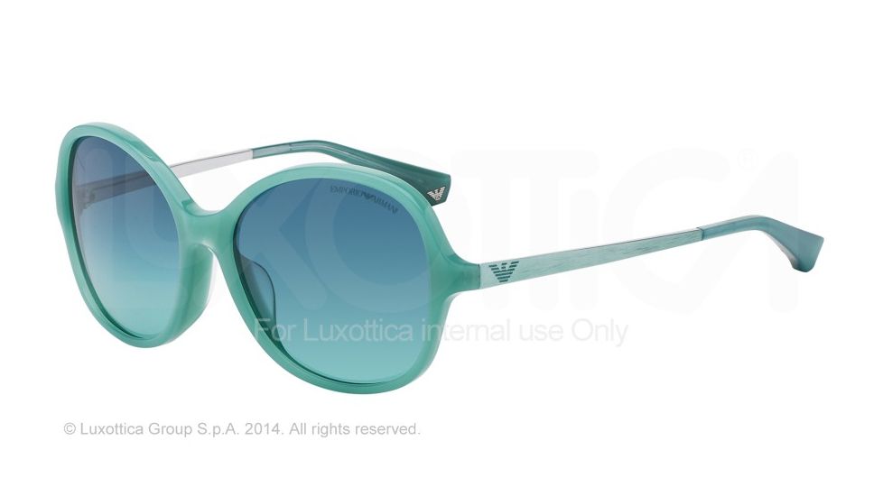 Armani EA4024F Sunglasses 52134S-56 - Opal Water Green Frame, Light Blue Gradient Dark Blue Lenses