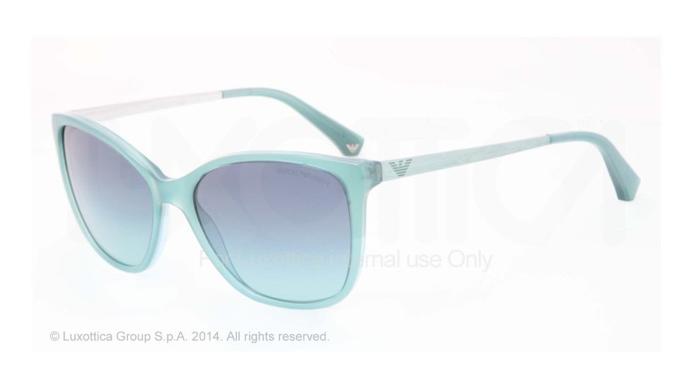 Armani EA4025 Sunglasses 52044S-55 - Opal Green Frame, Light Blue Gradient Lenses