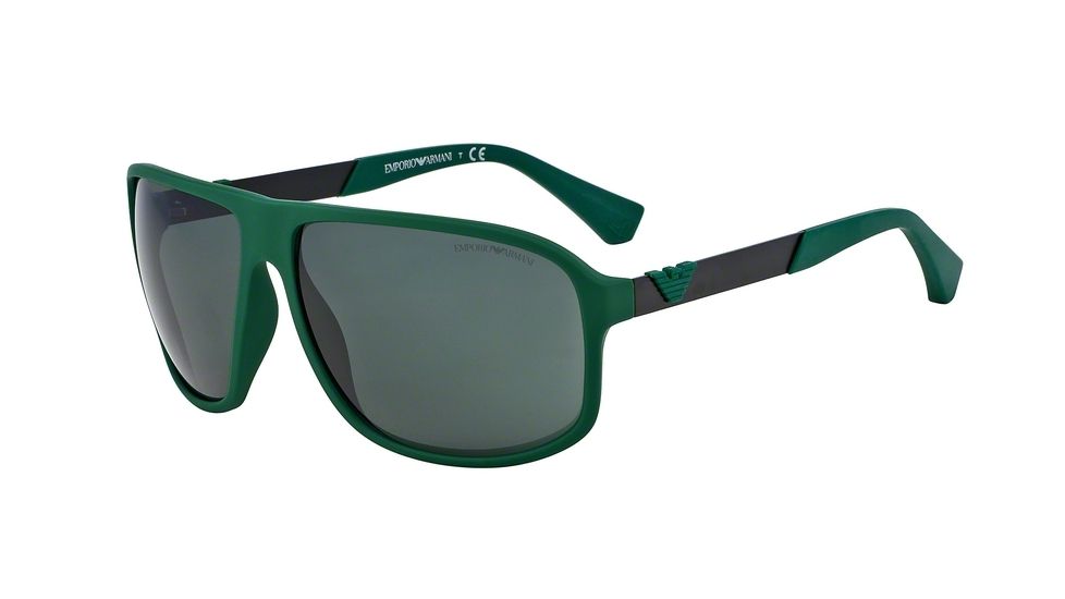 Armani EA4029 Sunglasses 520971-64 - Green Rubber Frame, Gray Green Lenses